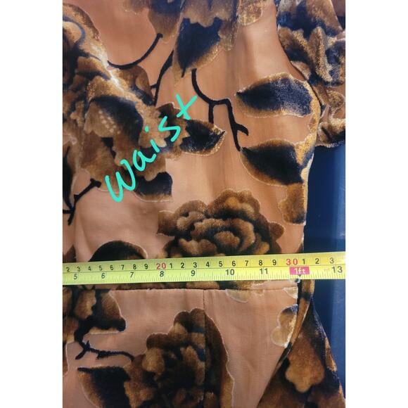 Anthropologie Hutch Zola Floral Velvet Wrap Maxi Dress| Flowy Elegant Party - Picture 14 of 16